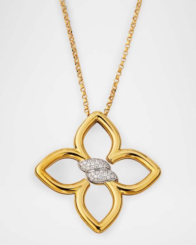 18K Gold Diamond Cialoma Necklace, 17"L